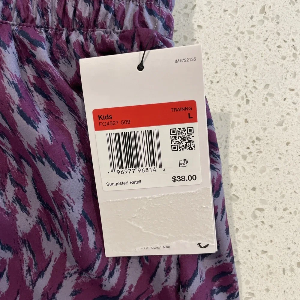 NIKE ONE KIDS PURPLE MLUTI FQ4527-509 LARGE NWT